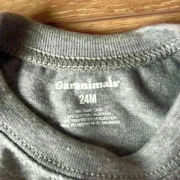 5/$10-Garanimals Baby Boy Gender Neutral Grey Short Sleeve T-shirt Size 24 Mo - Picture 2 of 3